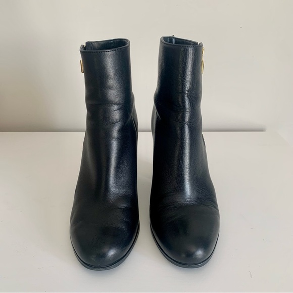 Michael Kors Black ankle boots Booties with gold zip - Sz 6 - Picture 3 of 8